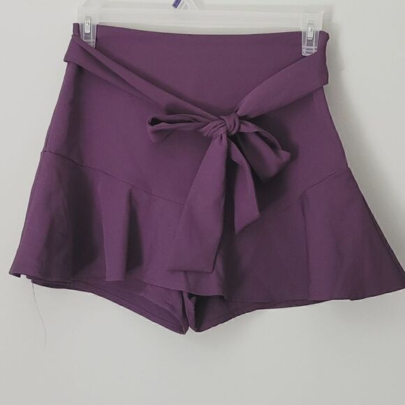 New Zara Belted Skort in Purple Size Medium - Picture 2 of 10